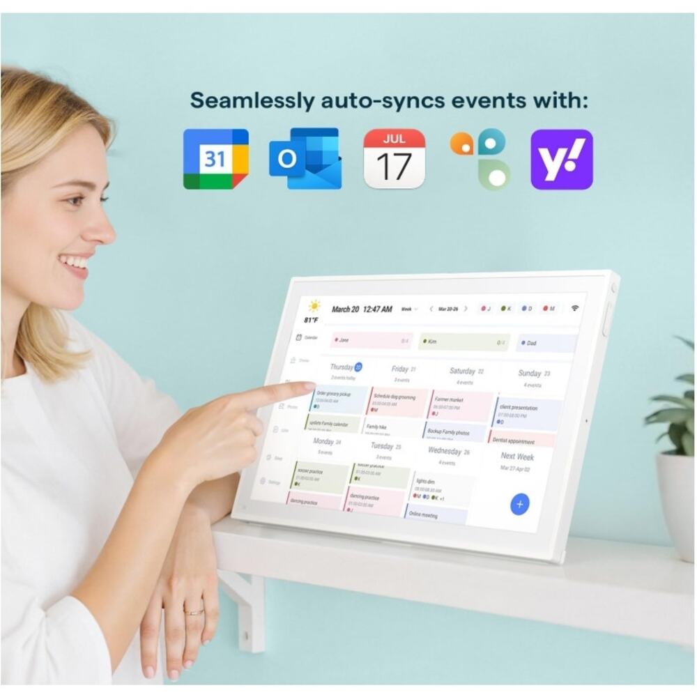 10.1” Smart WiFi Digital Family Calendar Chore Chart Touchscreen New - Picture 4 of 9